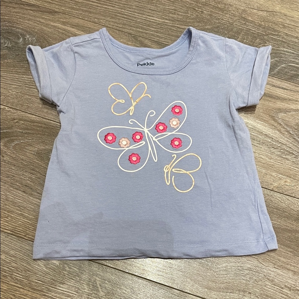 $3 w/ min $20 spend- Pekkle butterfly tshirt size 18 months floral graphic tee